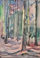 William Zorach Watercolor Painting, Forest Landscape - Sold for $3,072 on 05-18-2024 (Lot 364).jpg